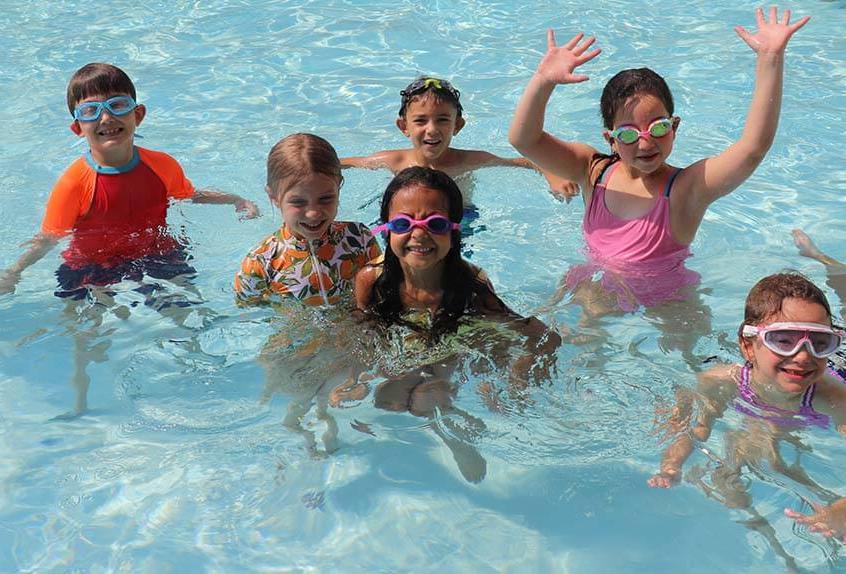 Kids in pool at Poly Summer camp